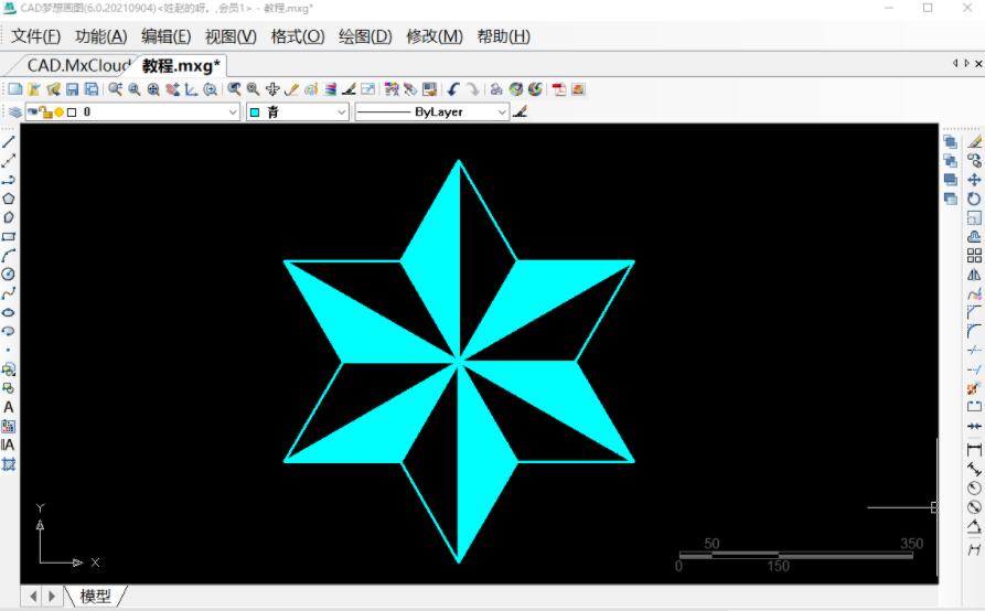 如何用CAD绘制六角星