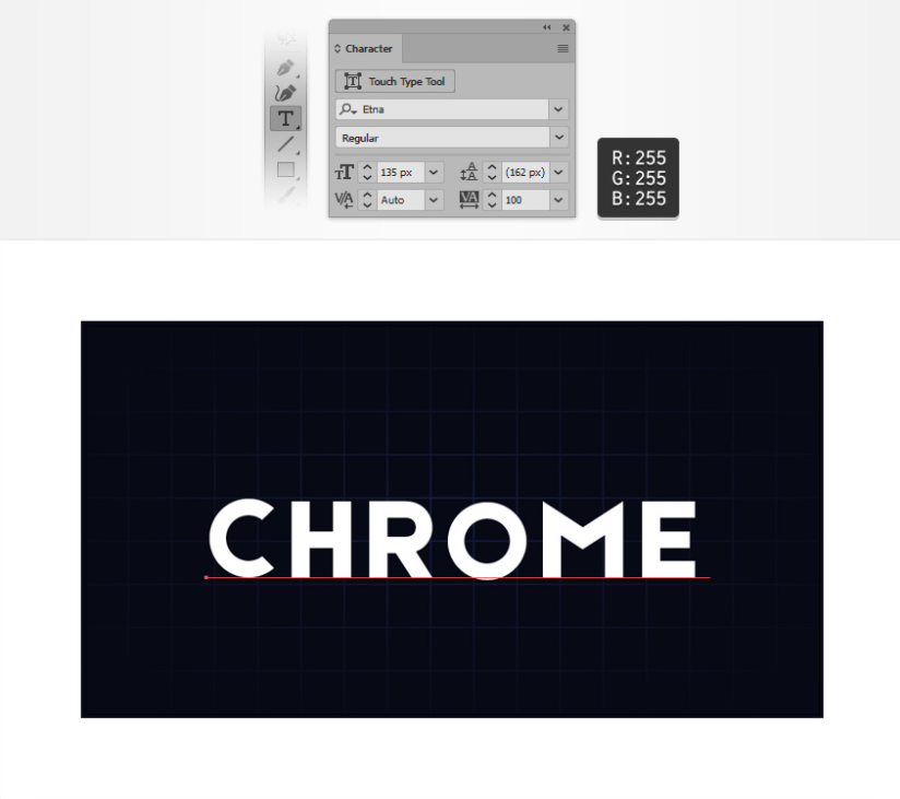 如何在Ai中创建复古的Chrome文本效果