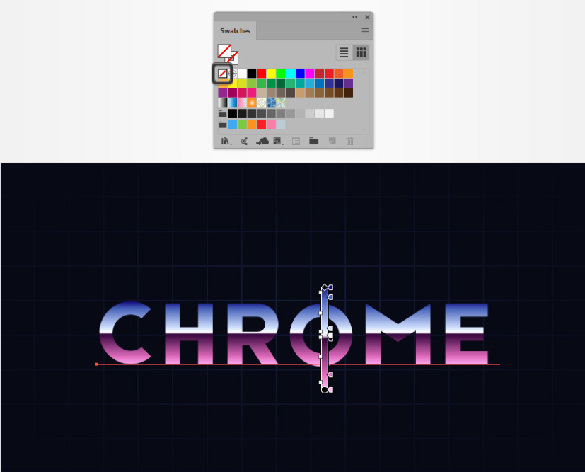 如何在Ai中创建复古的Chrome文本效果