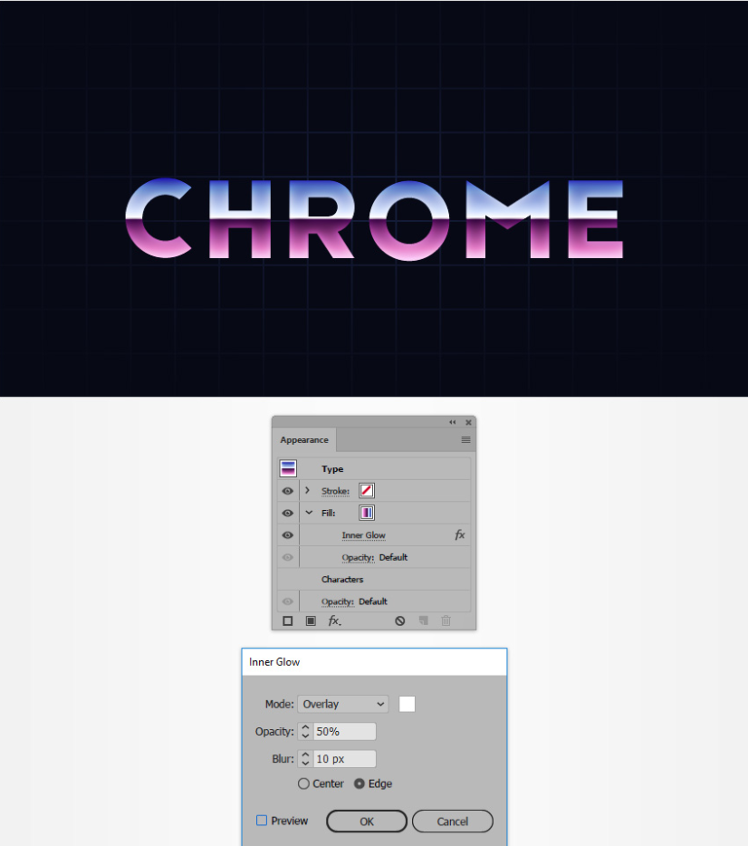 如何在Ai中创建复古的Chrome文本效果