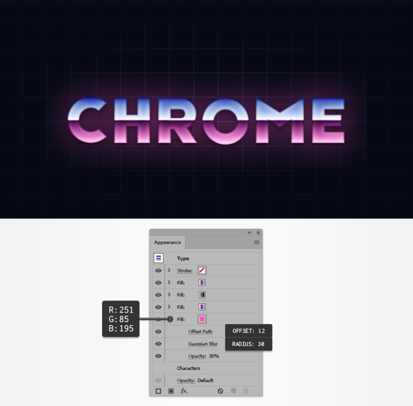 如何在Ai中创建复古的Chrome文本效果