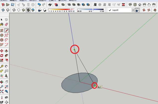 sketchup怎么画圆锥