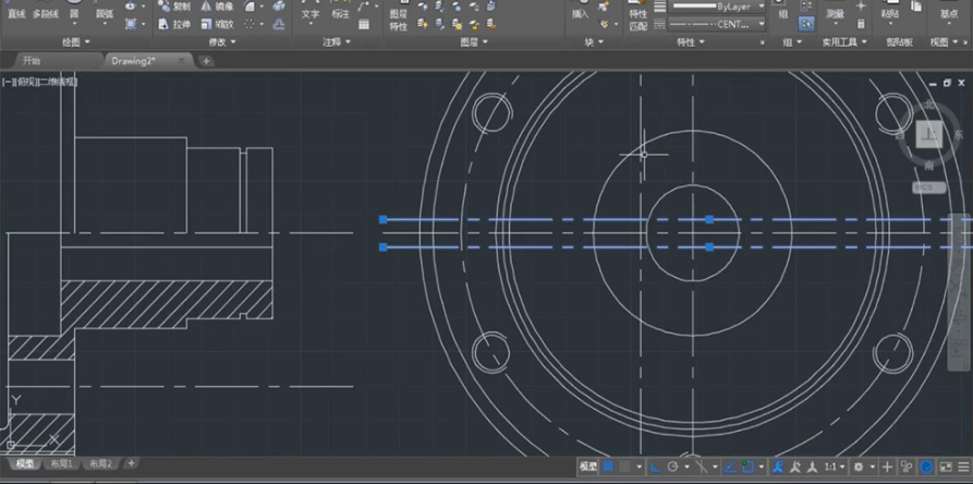 用CAD制作法兰套机械模型